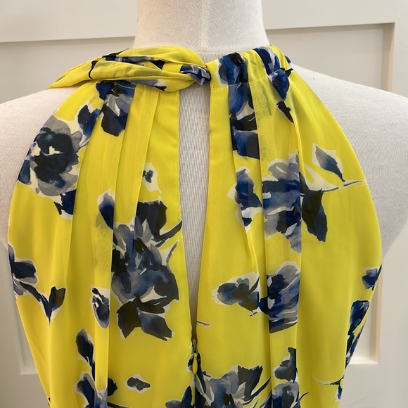 Floral Halter Neck Yellow Dress - Picture 7 of 15